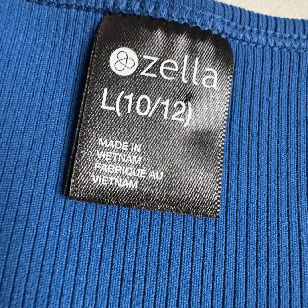 Zella Girls’ Blue Ribbed Racerback Athletic Tank Top - Size Large (10/12)